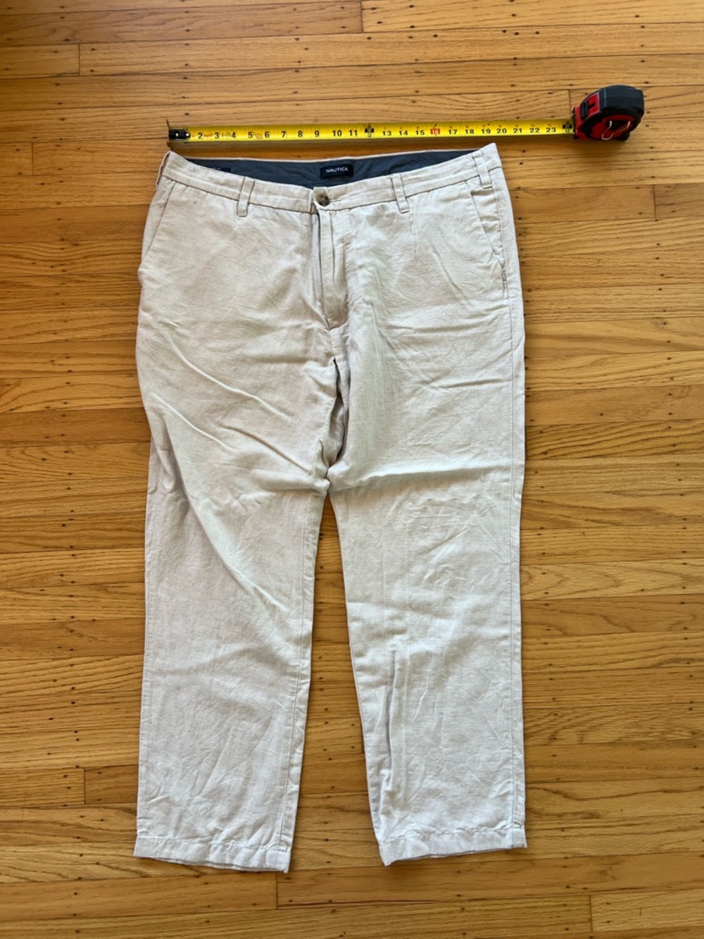 Nautica Classic Linen Blend Pants Beige Men's 40 X 32
